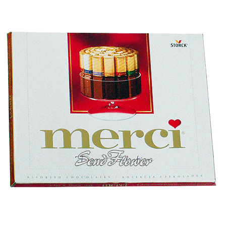 Chocolats Merci, 375 g — assortiment de chocolats fins en coffret cadeau